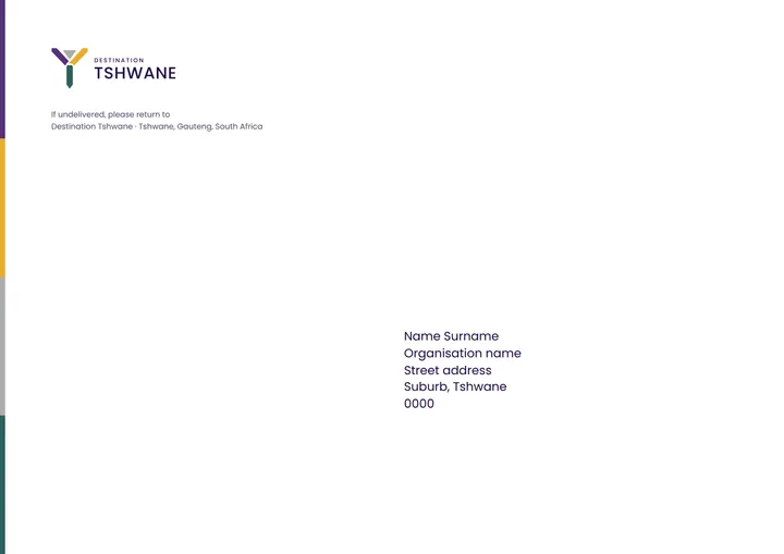 C5 envelope — Destination Tshwane application artwork