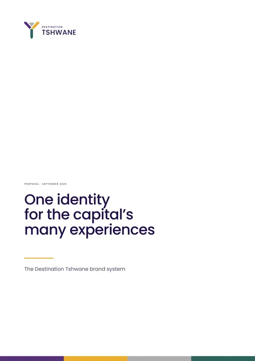 Report cover · institutional — Destination Tshwane application artwork