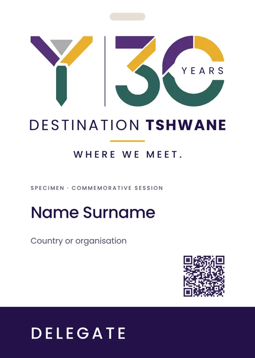 Delegate badge — Destination Tshwane application artwork
