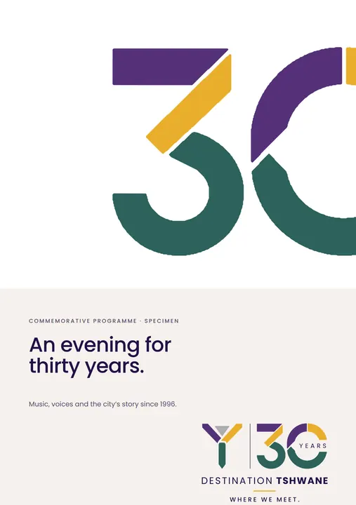 Commemorative programme — Destination Tshwane application artwork