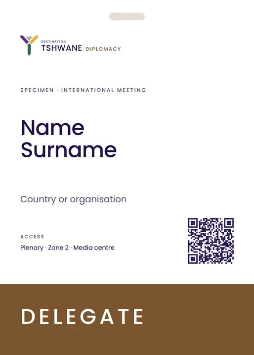 Delegate badge — Destination Tshwane application artwork