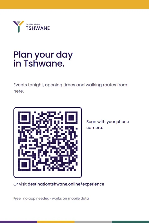 QR counter card — Destination Tshwane application artwork