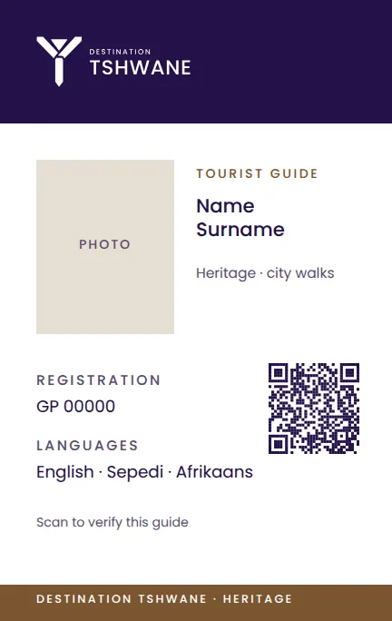 Tour guide credential — Destination Tshwane application artwork