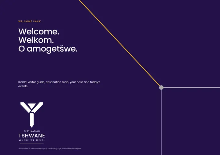 Welcome pack — Destination Tshwane application artwork