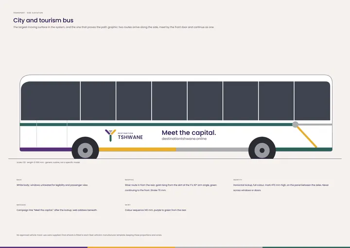 City and tourism bus — Destination Tshwane application artwork
