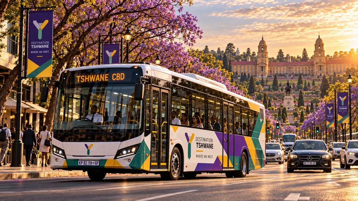 Campaign concept: A proposed city bus in purple, gold, silver and green livery.